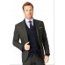 Dijon Charcoal Tailored Fit Three Piece Suit Jacket Black SMALL UK38
